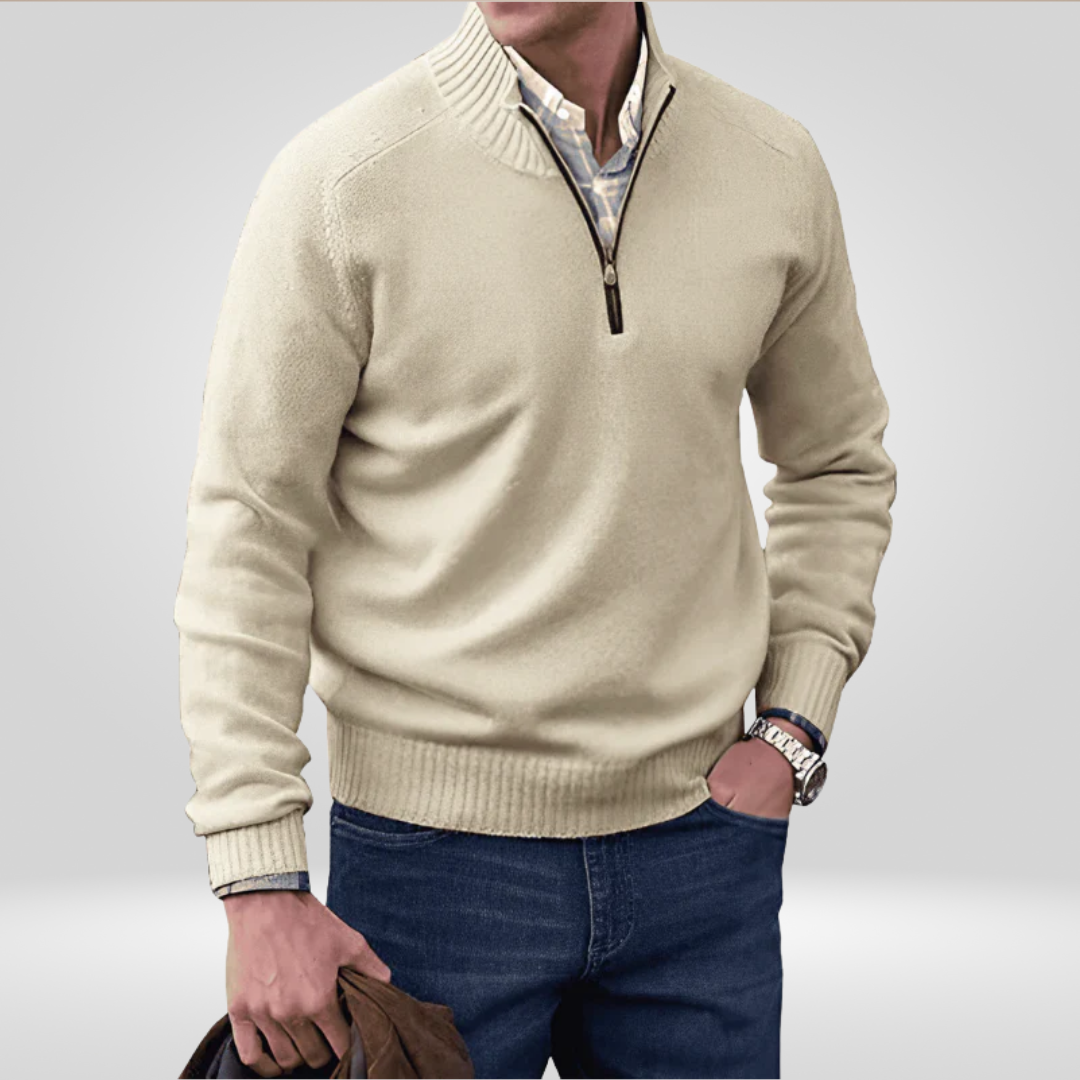 Half-Zip Pullover - Gebreide trui met kwartritssluiting voor heren-Boetiek Moda