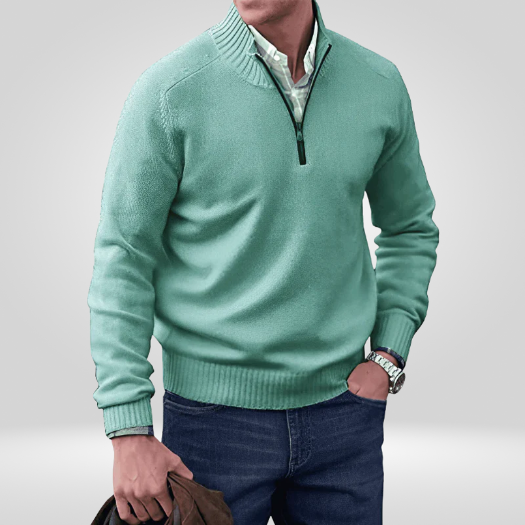 Half-Zip Pullover - Gebreide trui met kwartritssluiting voor heren-Boetiek Moda