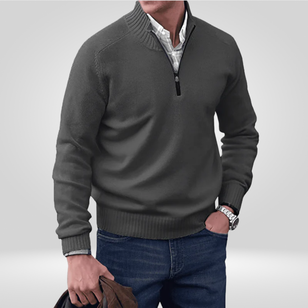 Half-Zip Pullover - Gebreide trui met kwartritssluiting voor heren-Boetiek Moda