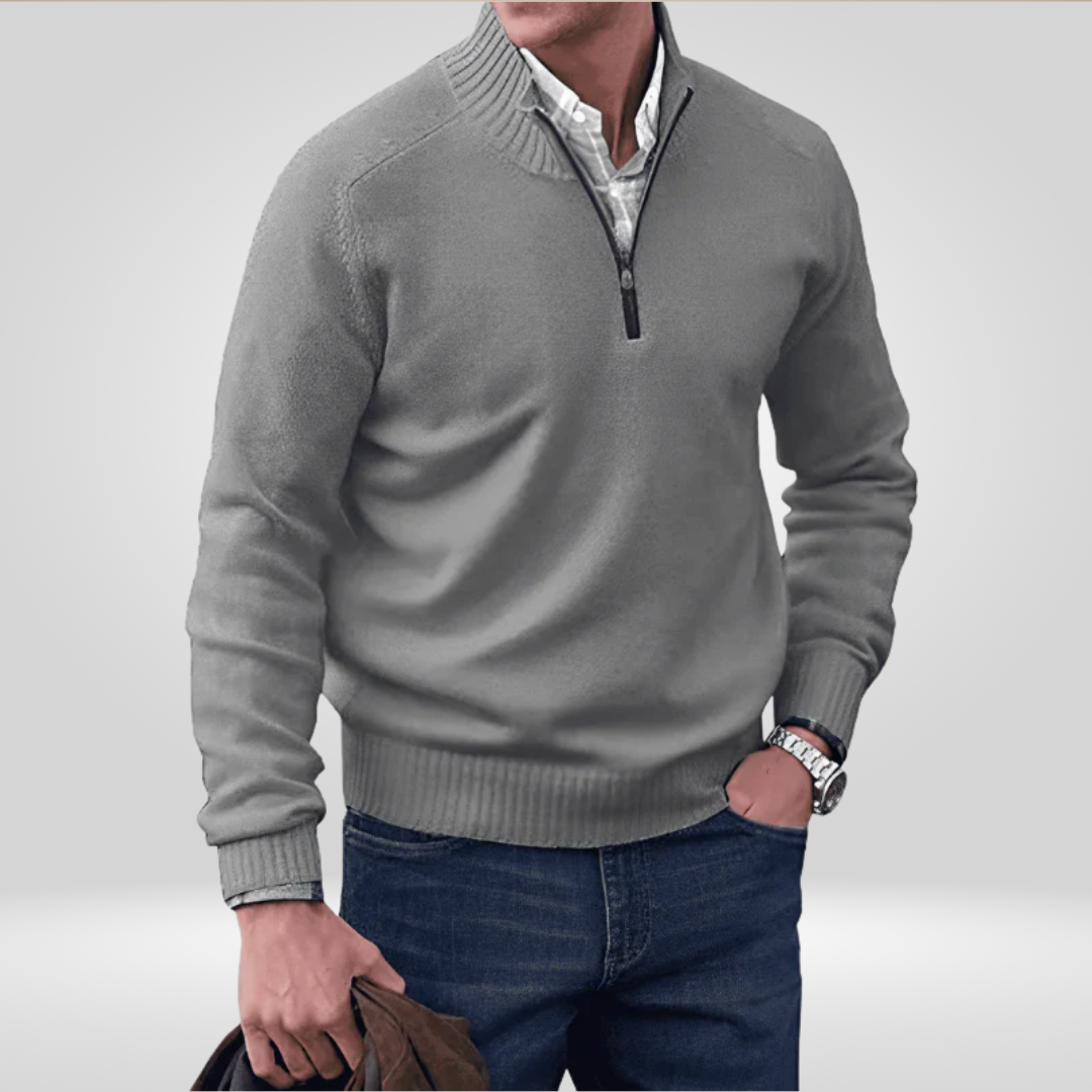 Half-Zip Pullover - Gebreide trui met kwartritssluiting voor heren-Boetiek Moda