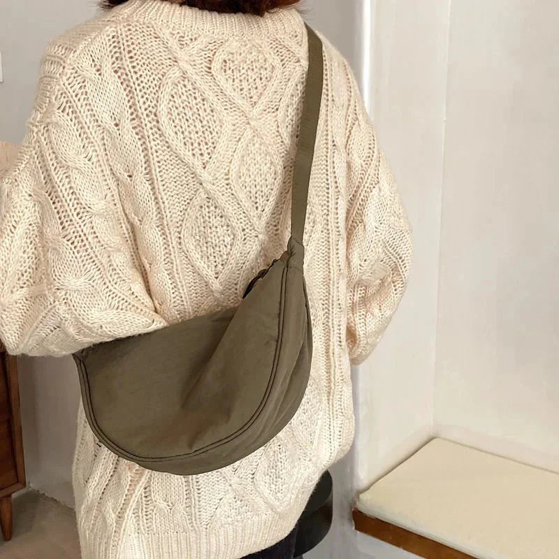 Halve Maan Tas - Ritssluiting - Crossbody Tas - Heuptas-Boetiek Moda