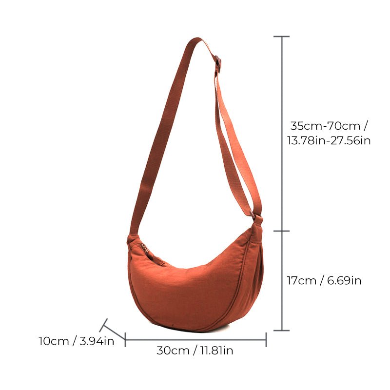 Halve Maan Tas - Ritssluiting - Crossbody Tas - Heuptas-Boetiek Moda
