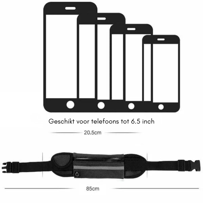 Hardloopriemtas | Verstelbaar | Heuptasje | Hardloopheuptas | Tassen voor hardlopen-Boetiek Moda