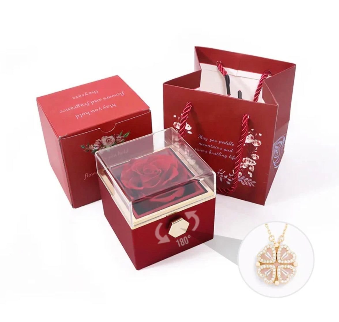 Hart ketting - Vrouwen Goud Zilver 4 Blad Klaver Ketting-Boetiek Moda