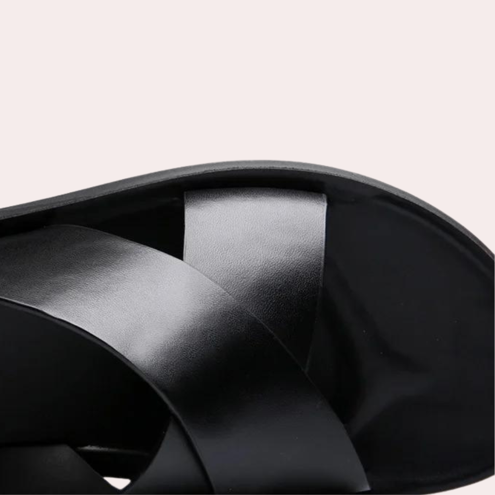 Heren slippers - Instappers - Leer - Zomerslippers - Heren sandalen-Boetiek Moda