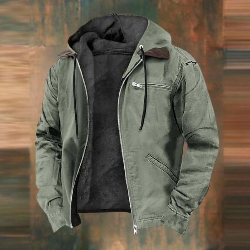 Herenjas | Fleece gevoerd | Zip-Up | Capuchonjas | Herfstjas-Boetiek Moda