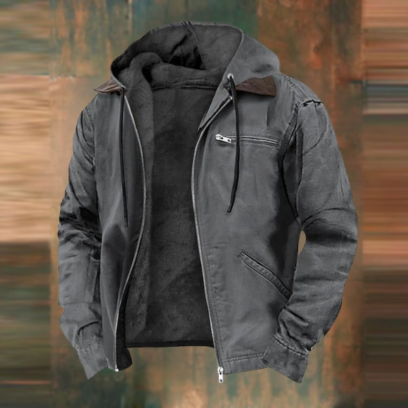 Herenjas | Fleece gevoerd | Zip-Up | Capuchonjas | Herfstjas-Boetiek Moda
