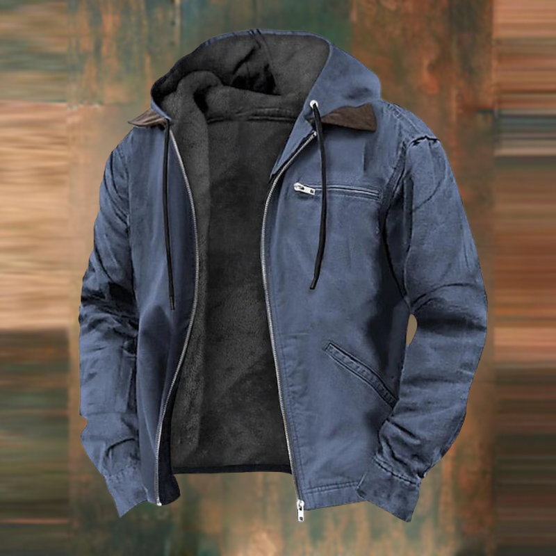 Herenjas | Fleece gevoerd | Zip-Up | Capuchonjas | Herfstjas-Boetiek Moda