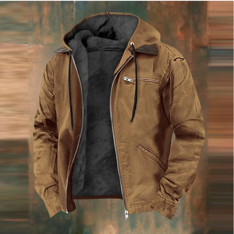 Herenjas | Fleece gevoerd | Zip-Up | Capuchonjas | Herfstjas-Boetiek Moda