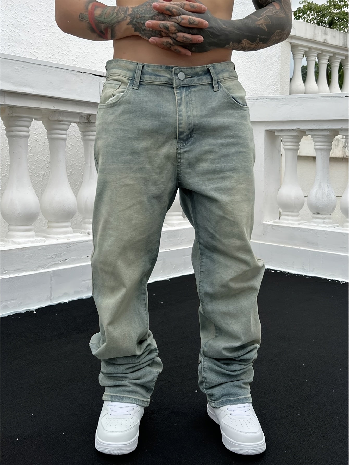 Herenjeans | Gestapeld | Gewassen | Baggy jeans | Loszittende jeans-Boetiek Moda