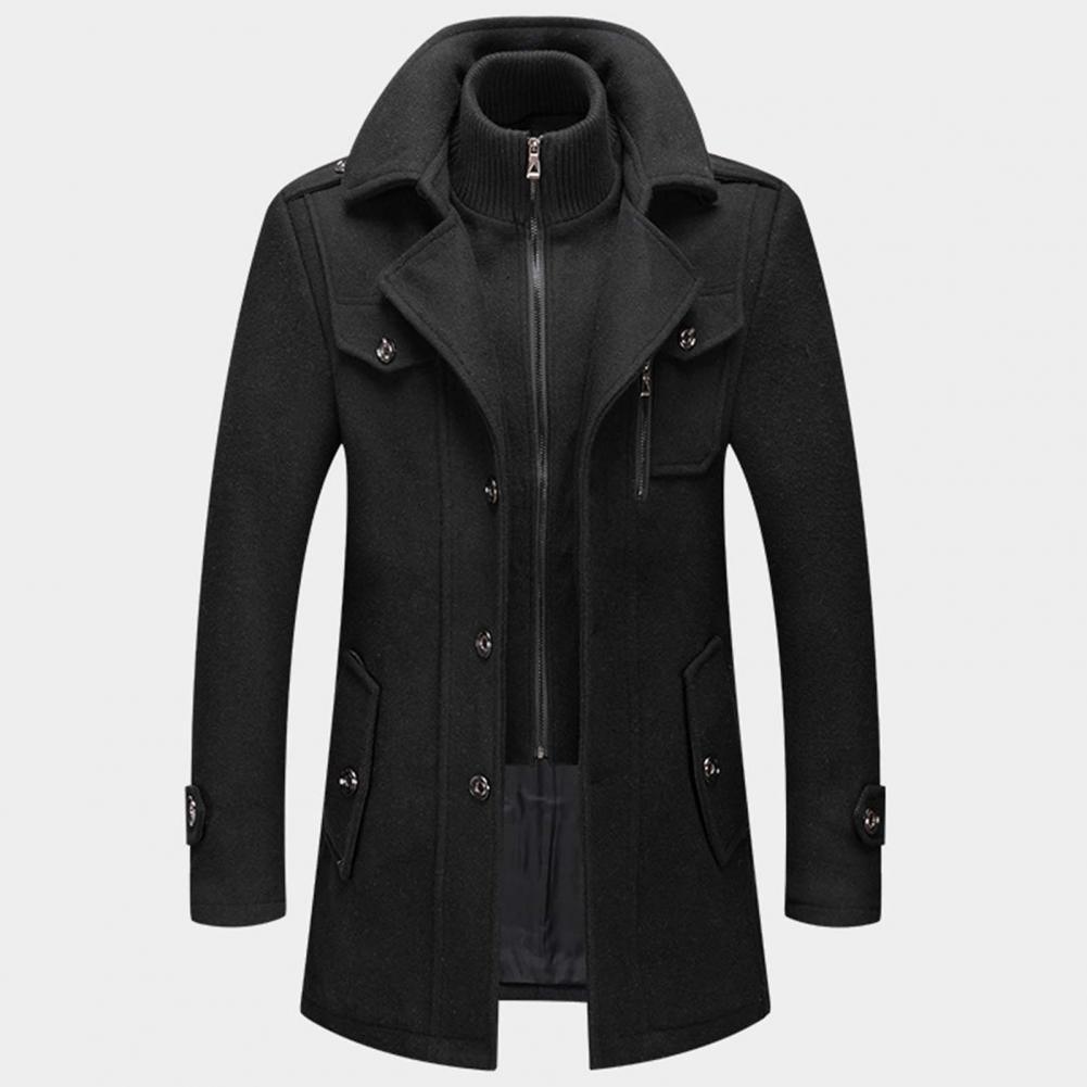 Herren Wollmantel | Einreihig | Zip-Up | Wollmantel | Herren Winterjacken-Boetiek Moda