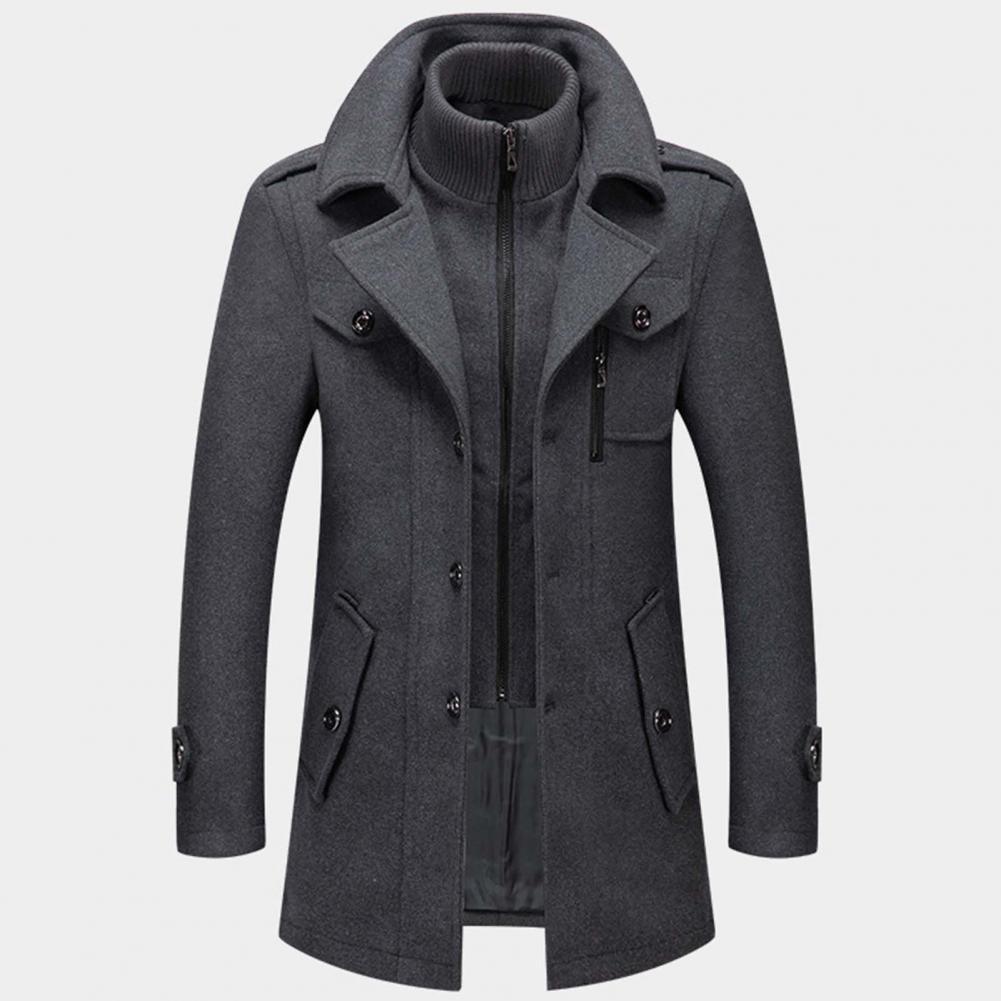 Herren Wollmantel | Einreihig | Zip-Up | Wollmantel | Herren Winterjacken-Boetiek Moda