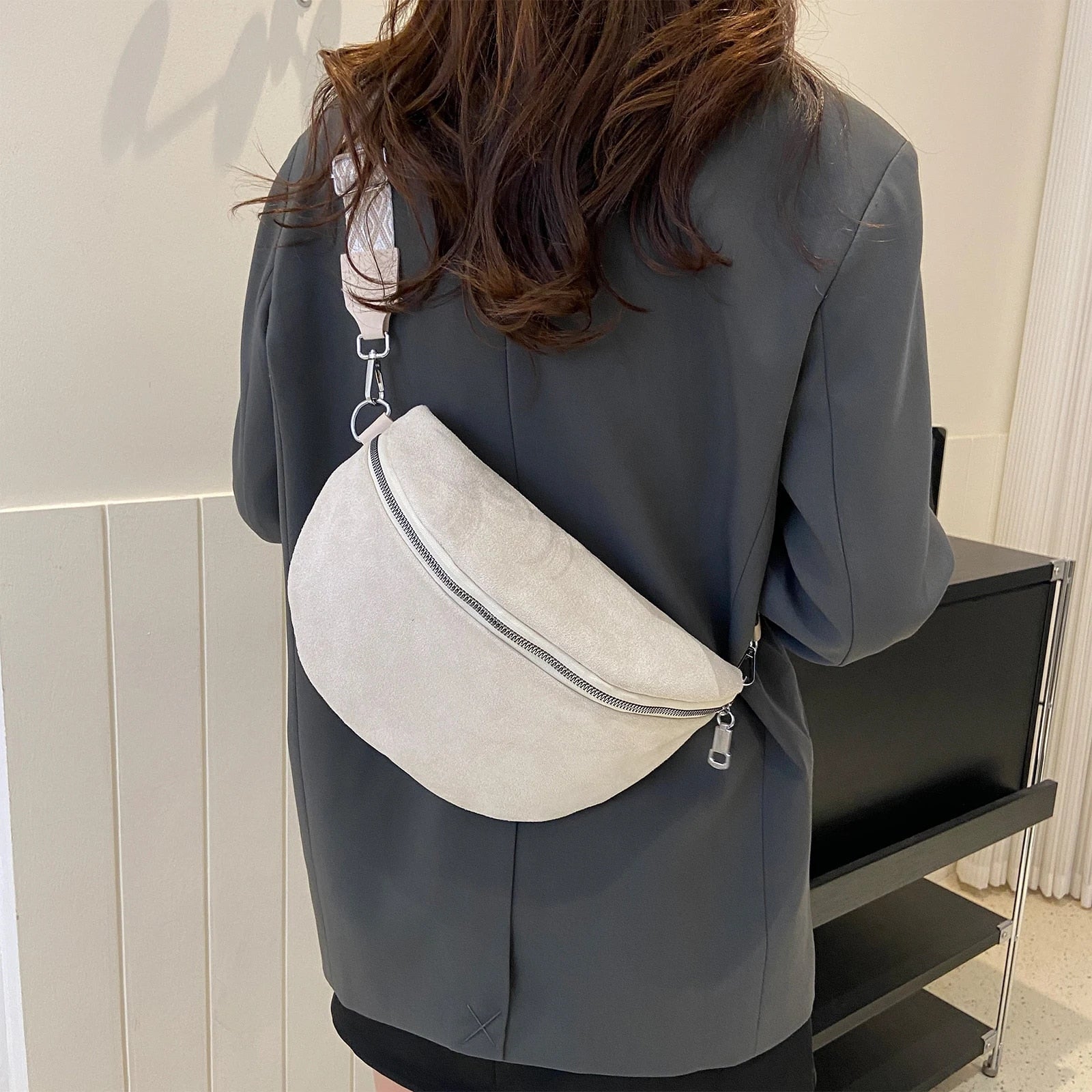 Heuptas | Brede riem | Verstelbare riem | Kruisbandtas | Borsttas-Boetiek Moda