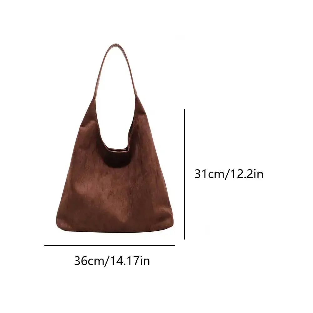 Hobo Bag - Dames Suedette Slouchy Schoudertas-Boetiek Moda