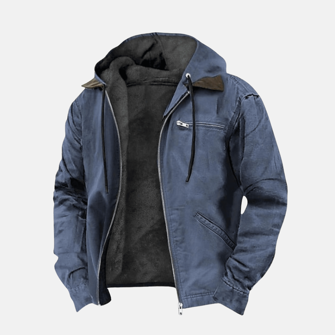 Hooded Jacket - Casual fleece gevoerde hoodie voor mannen voor de winter-Boetiek Moda