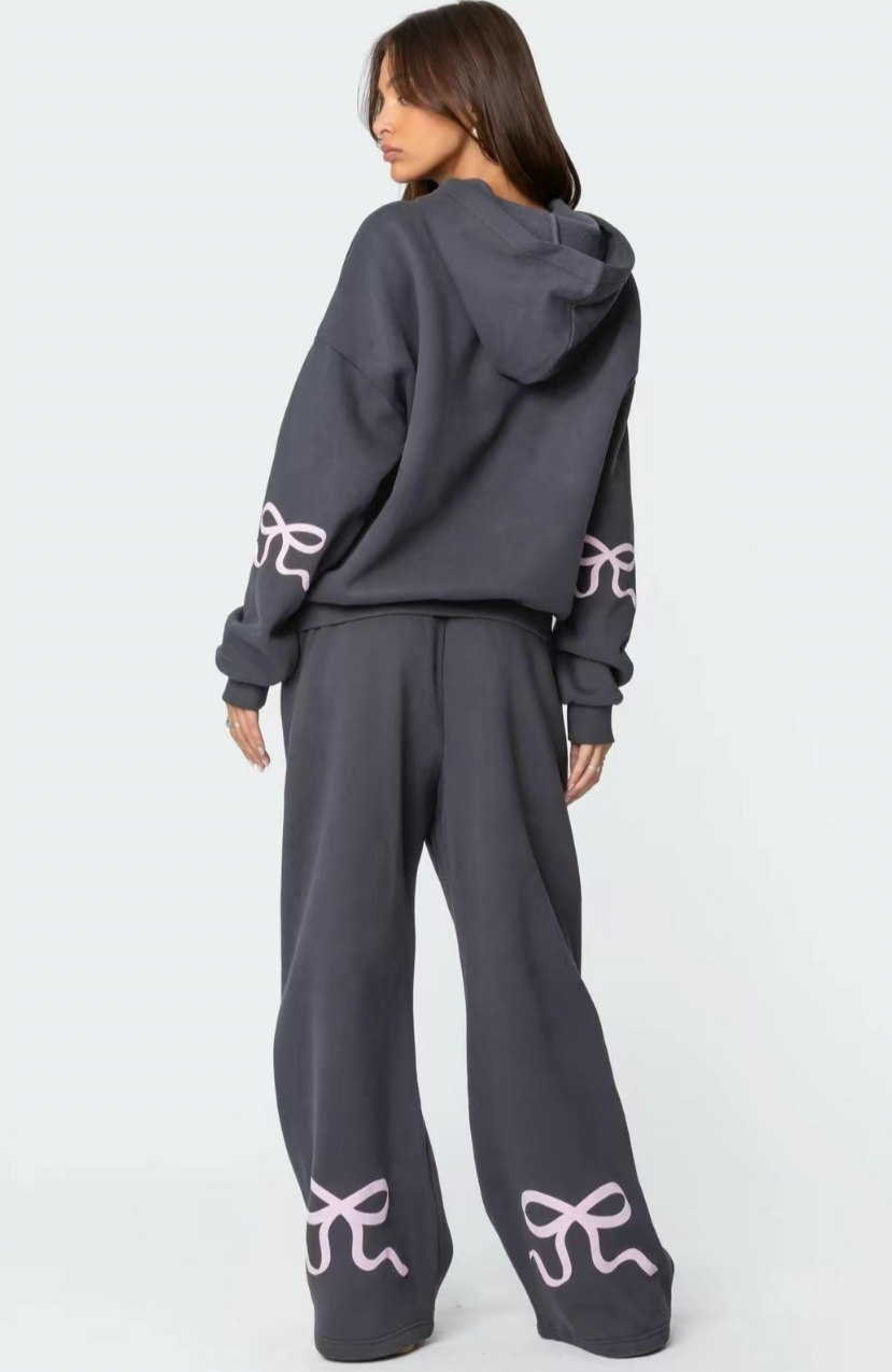 Hoodie Joggers Set - Wijde pijpen - Tweedelig - Trainingspak - Dameskleding-Boetiek Moda