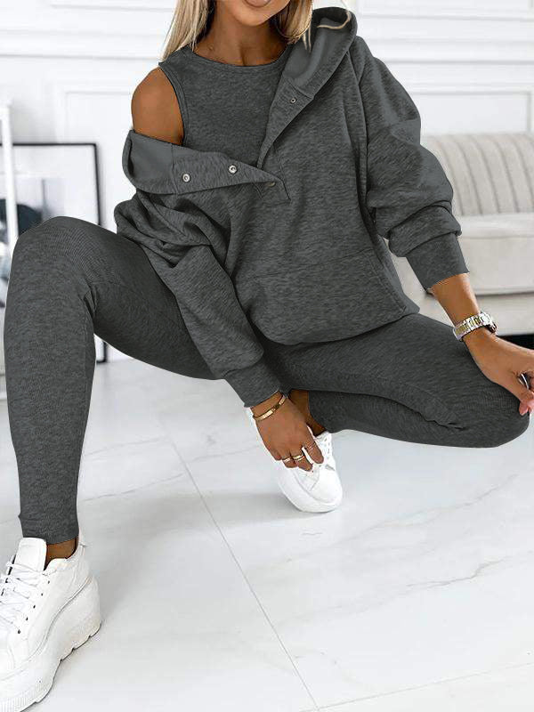 Hoodie en Leggings Set - Bijpassend - Oversized Hoodie - Co-Ord Set - Dameskleding-Boetiek Moda