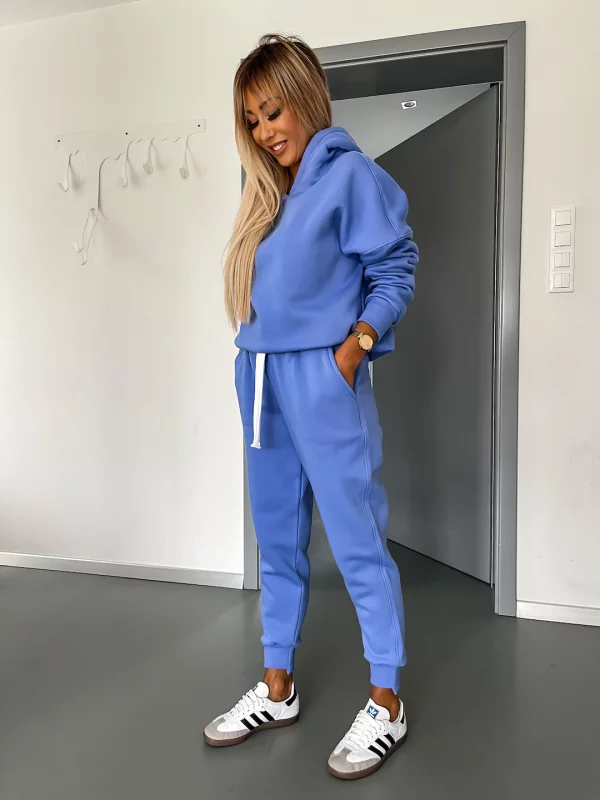 Hoodie en Sweatbroek Set | Katoen | Koord | Sweatpak | Joggersets voor dames-Boetiek Moda