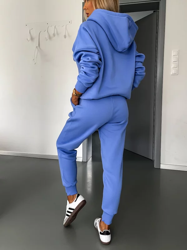 Hoodie en Sweatbroek Set | Katoen | Koord | Sweatpak | Joggersets voor dames-Boetiek Moda