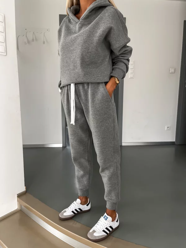 Hoodie en Sweatbroek Set | Katoen | Koord | Sweatpak | Joggersets voor dames-Boetiek Moda