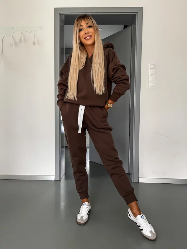 Hoodie en Sweatbroek Set | Katoen | Koord | Sweatpak | Joggersets voor dames-Boetiek Moda