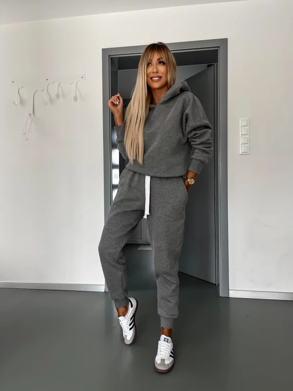 Hoodie en Sweatbroek Set | Katoen | Koord | Sweatpak | Joggersets voor dames-Boetiek Moda