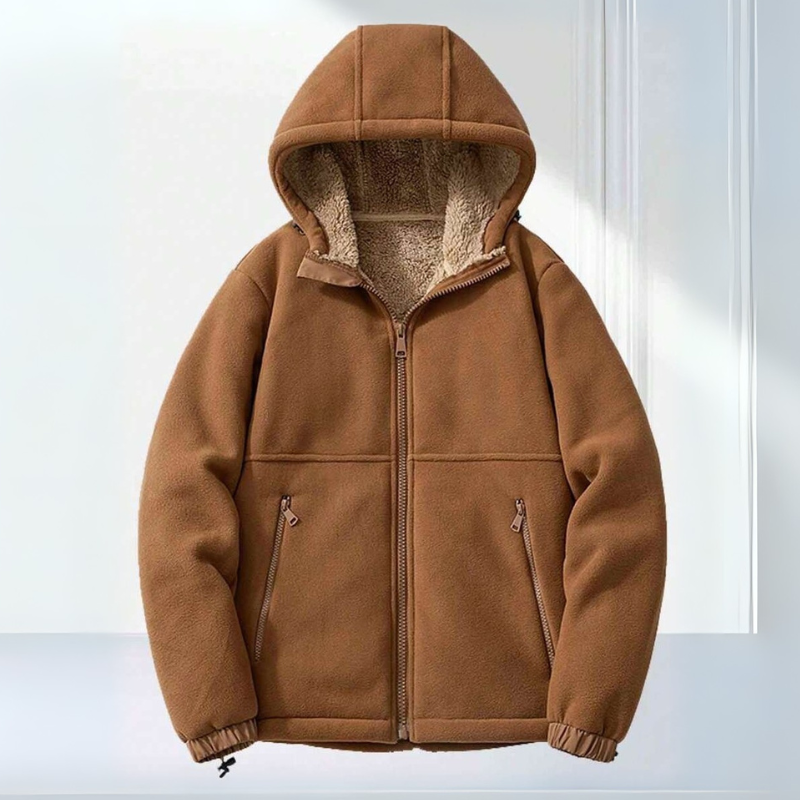 Hoodie met fleecevoering | Warm | Ritssluiting | Winterhoodie | Hoodie voor heren-Boetiek Moda