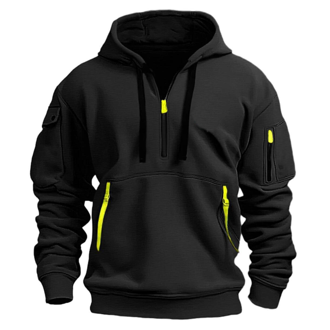 Hoodie met halve rits | Zakken met rits | Pullover | Casual hoodie | Hoodie voor mannen-Boetiek Moda