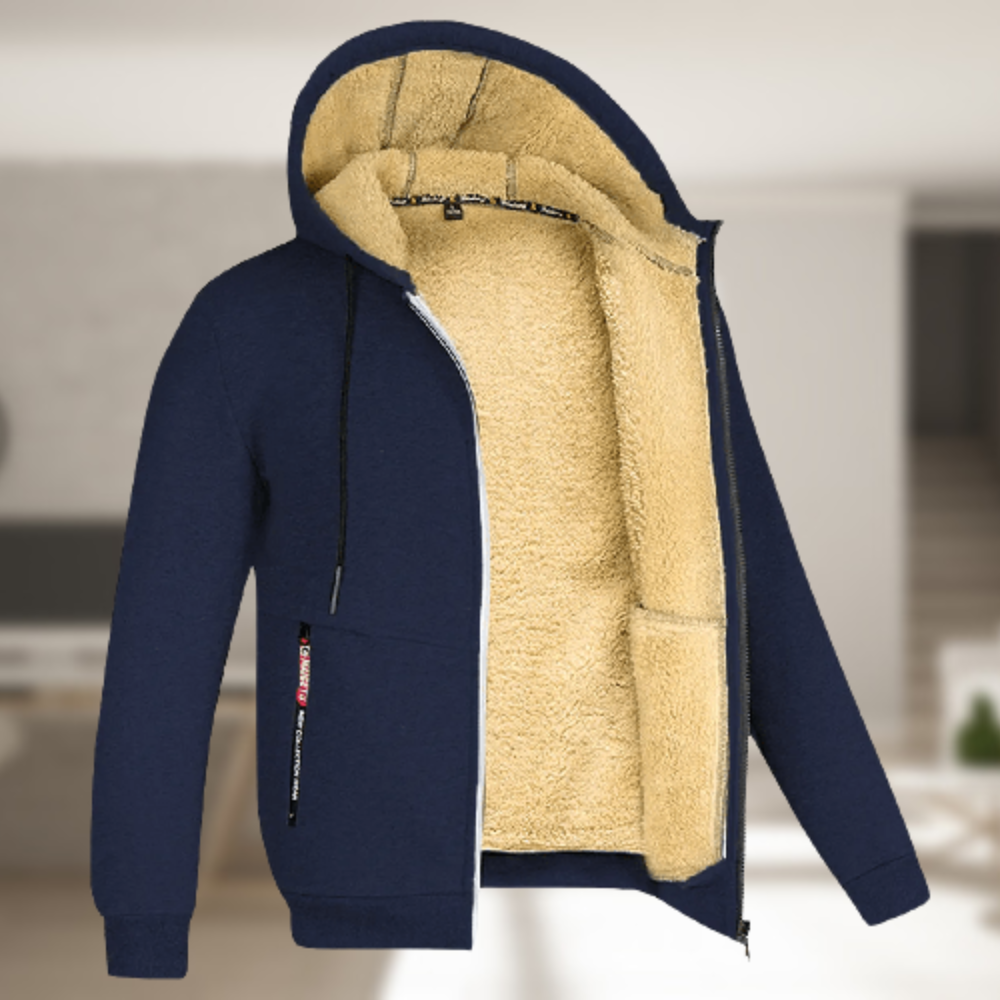 Hoodiejas | Met fleece gevoerd | Winter | Hoodie met ritssluiting | Hoodie voor heren-Boetiek Moda