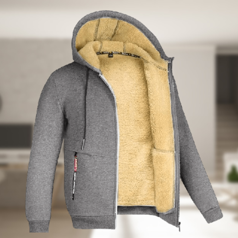 Hoodiejas | Met fleece gevoerd | Winter | Hoodie met ritssluiting | Hoodie voor heren-Boetiek Moda