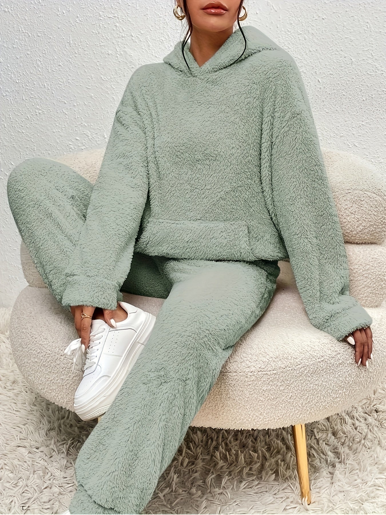 Hoodieset - Comfy - Warm - Fleece Loungewear - Dames-set met twee lagen fleece-Boetiek Moda