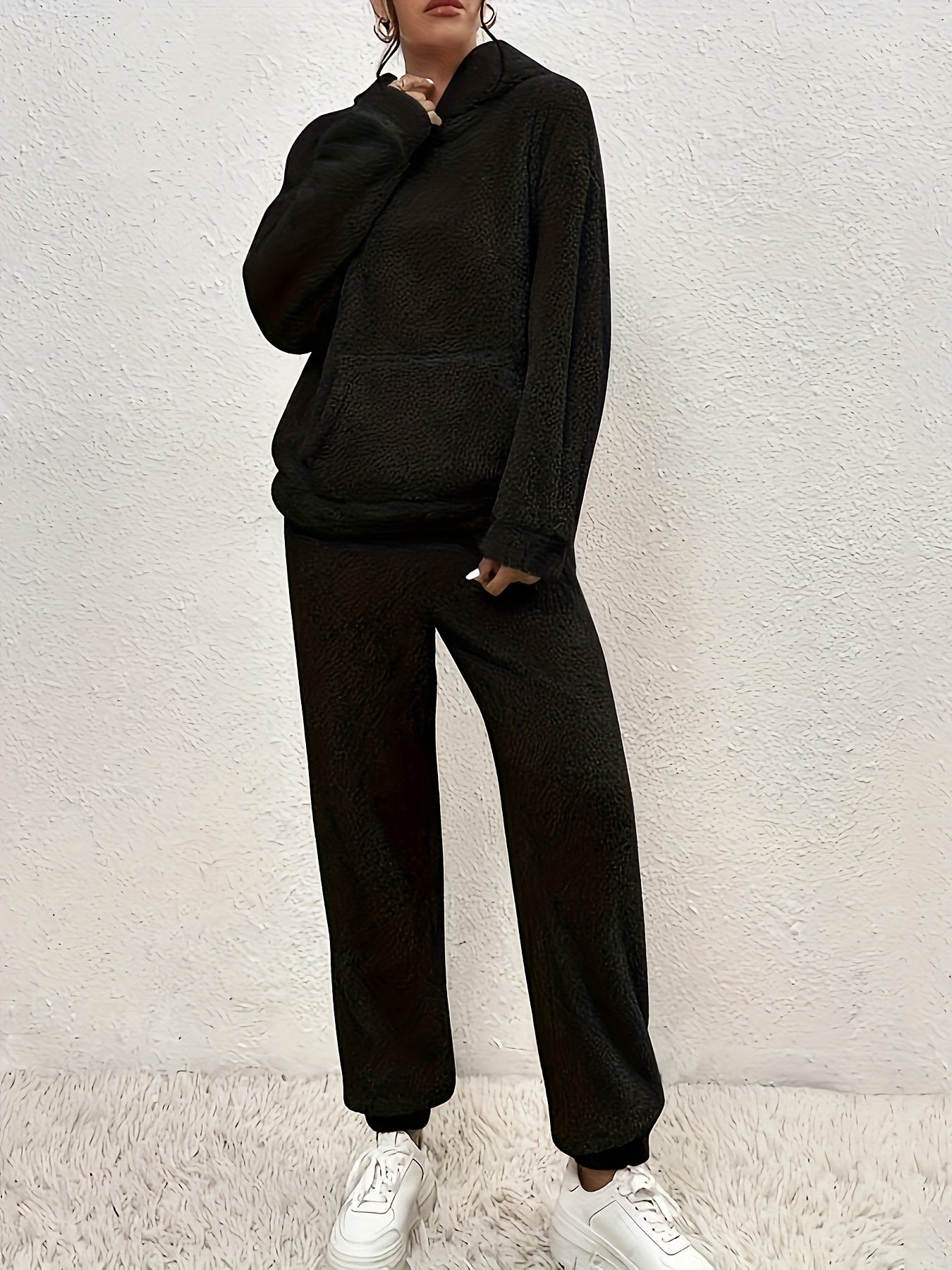 Hoodieset - Comfy - Warm - Fleece Loungewear - Dames-set met twee lagen fleece-Boetiek Moda