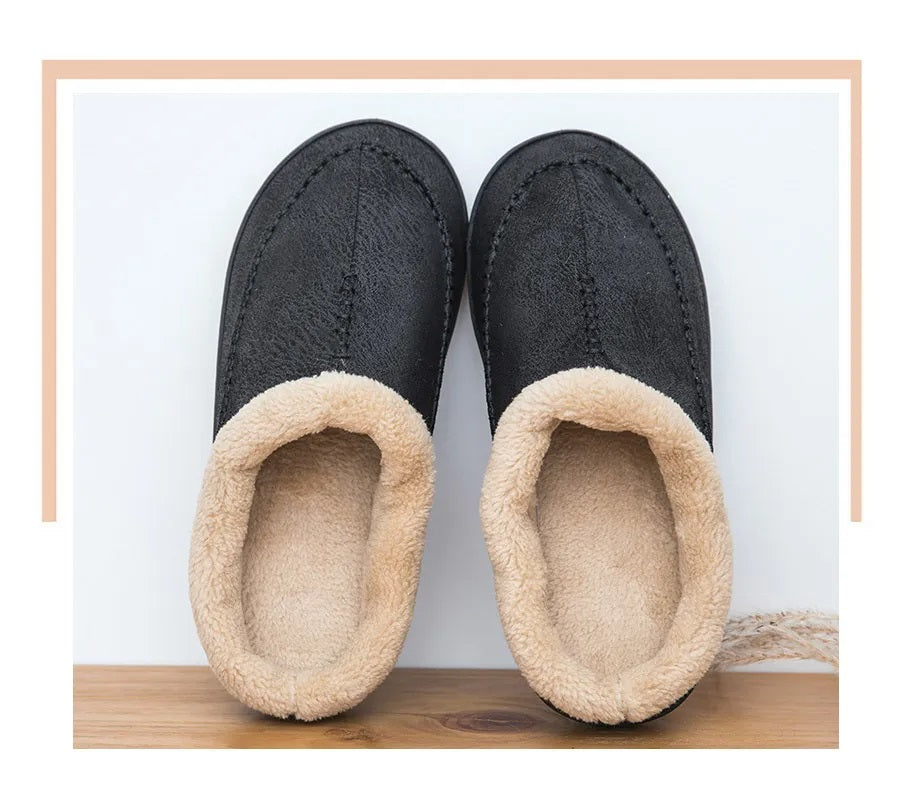 Huisslippers - Warme, suède pantoffels voor binnen in de winter voor heren-Boetiek Moda