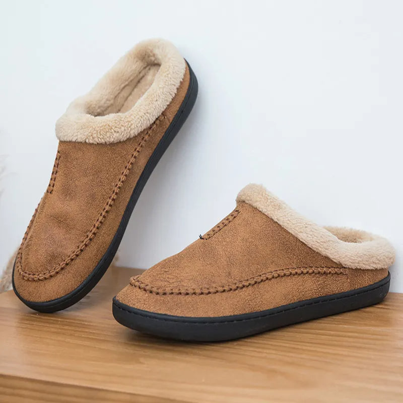 Huisslippers - Warme, suède pantoffels voor binnen in de winter voor heren-Boetiek Moda