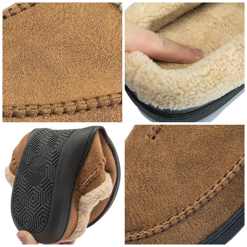Huisslippers - Warme, suède pantoffels voor binnen in de winter voor heren-Boetiek Moda