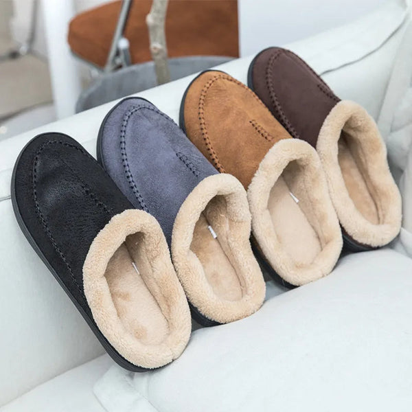 Huisslippers - Warme, suède pantoffels voor binnen in de winter voor heren-Boetiek Moda