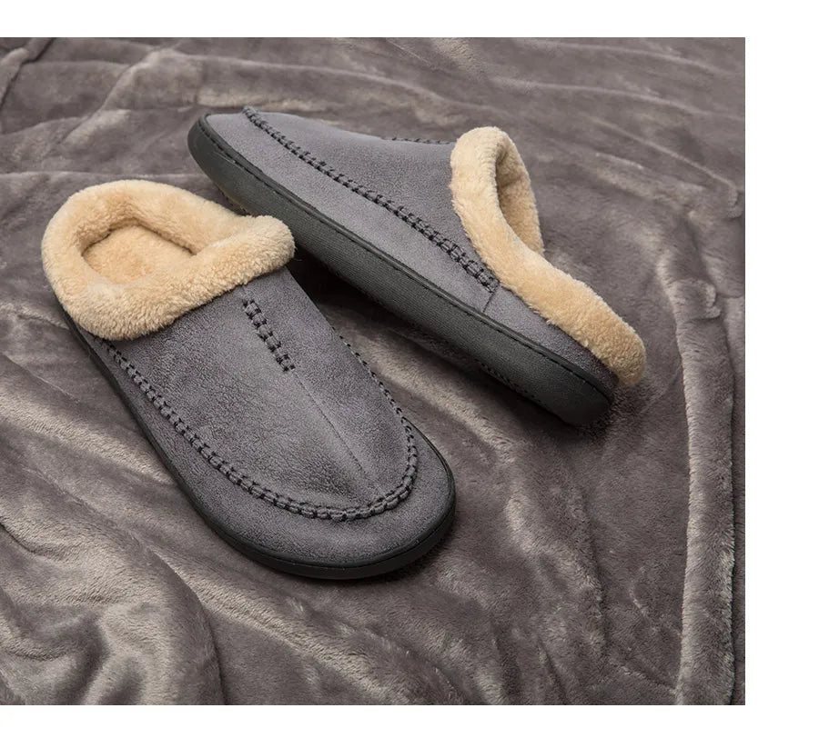 Huisslippers - Warme, suède pantoffels voor binnen in de winter voor heren-Boetiek Moda