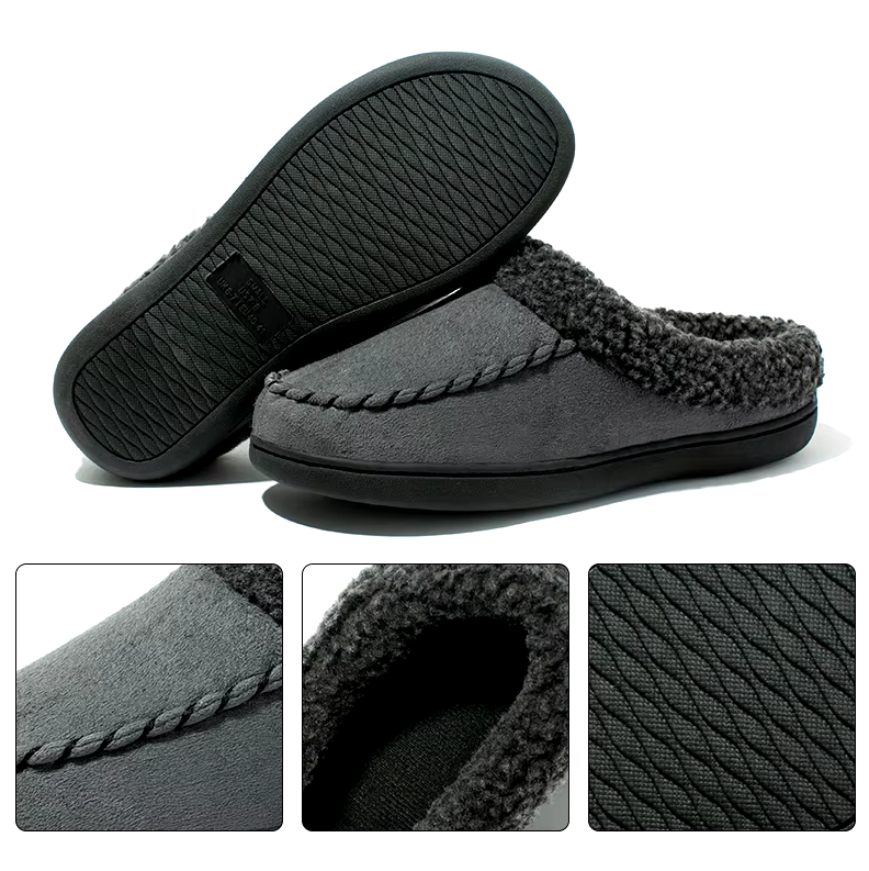 Huisslippers | Winter | Met fleece gevoerd | Binnenslippers | Herenslippers-Boetiek Moda
