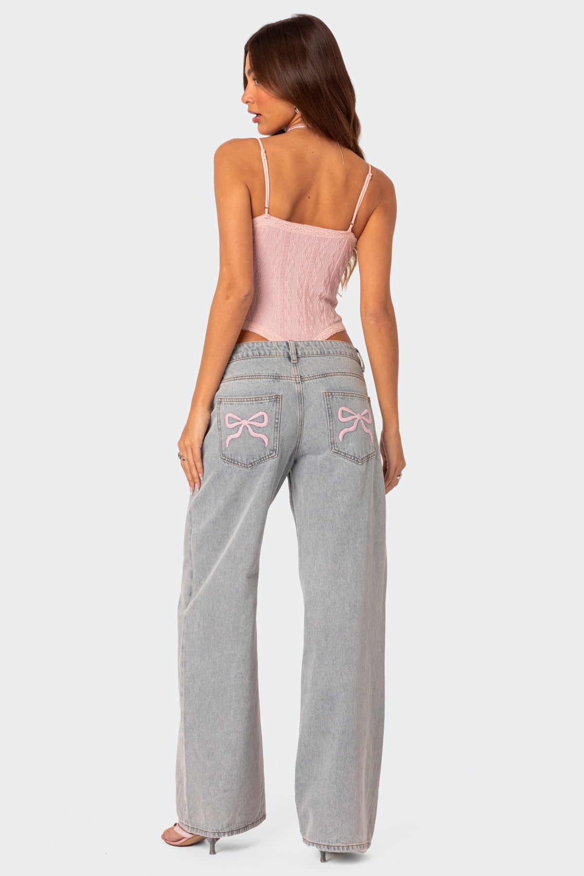 Jeans met wijde pijpen - Dames Stretchy Baggy Jeans met lage taille-Boetiek Moda