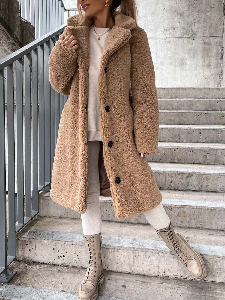 Jennifer Teddy Coat | Warme lange teddy jas is de top trend in 2023-Boetiek Moda