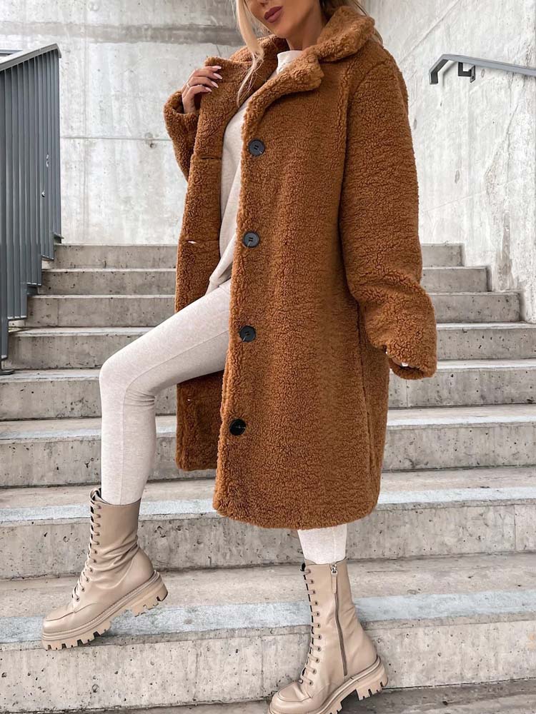 Jennifer Teddy Coat | Warme lange teddy jas is de top trend in 2023-Boetiek Moda