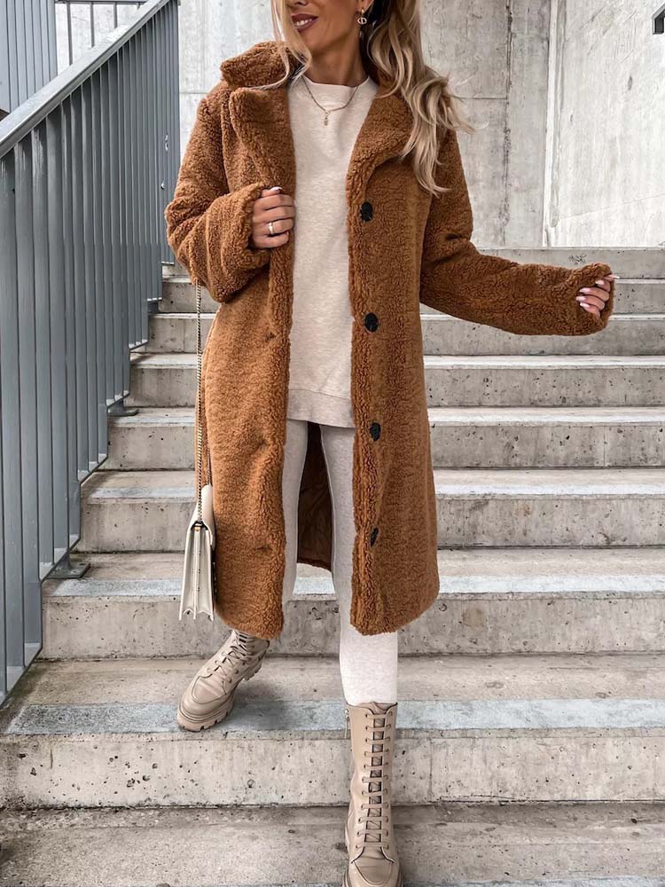 Jennifer Teddy Coat | Warme lange teddy jas is de top trend in 2023-Boetiek Moda