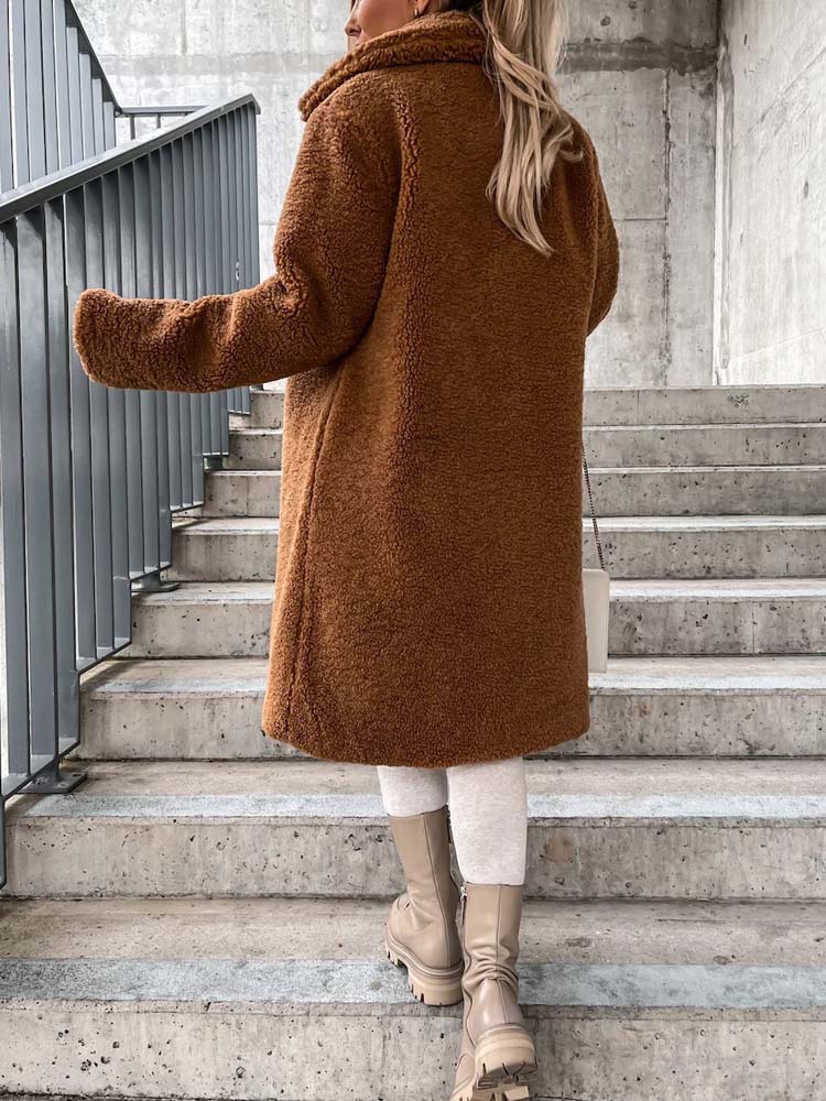 Jennifer Teddy Coat | Warme lange teddy jas is de top trend in 2023-Boetiek Moda