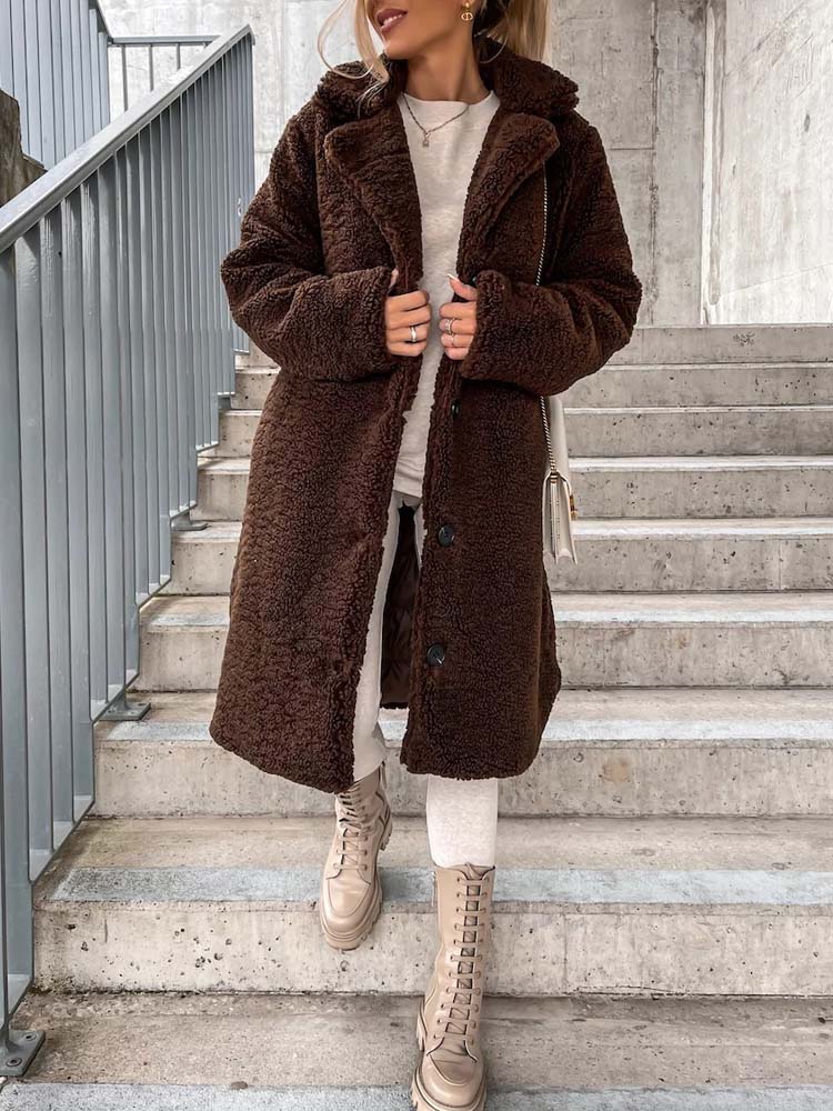 Jennifer Teddy Coat | Warme lange teddy jas is de top trend in 2023-Boetiek Moda