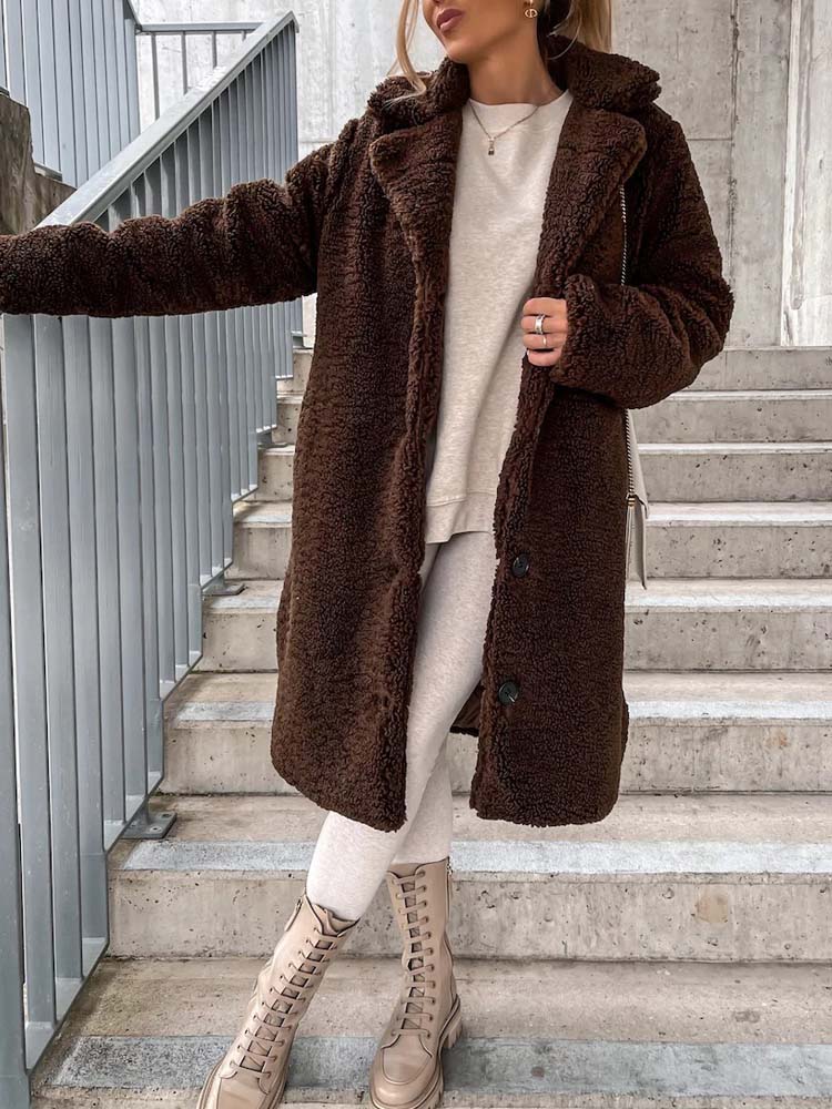 Jennifer Teddy Coat | Warme lange teddy jas is de top trend in 2023-Boetiek Moda