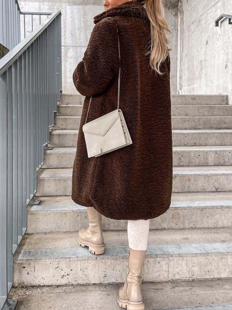 Jennifer Teddy Coat | Warme lange teddy jas is de top trend in 2023-Boetiek Moda