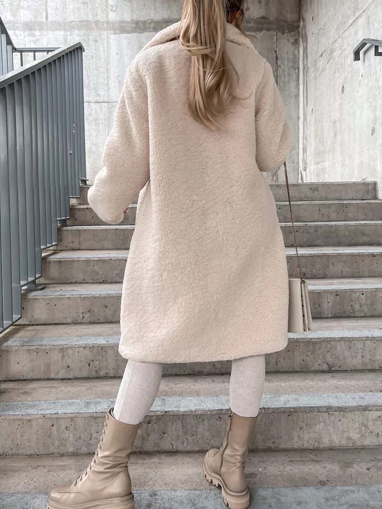 Jennifer Teddy Coat | Warme lange teddy jas is de top trend in 2023-Boetiek Moda