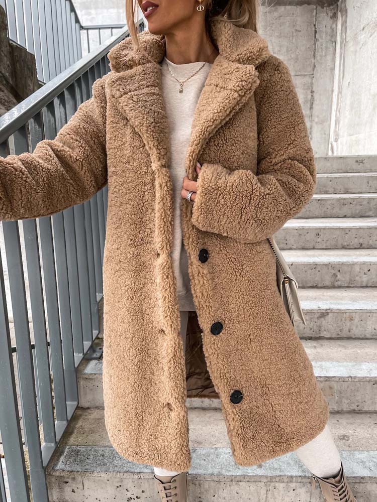 Jennifer Teddy Coat | Warme lange teddy jas is de top trend in 2023-Boetiek Moda