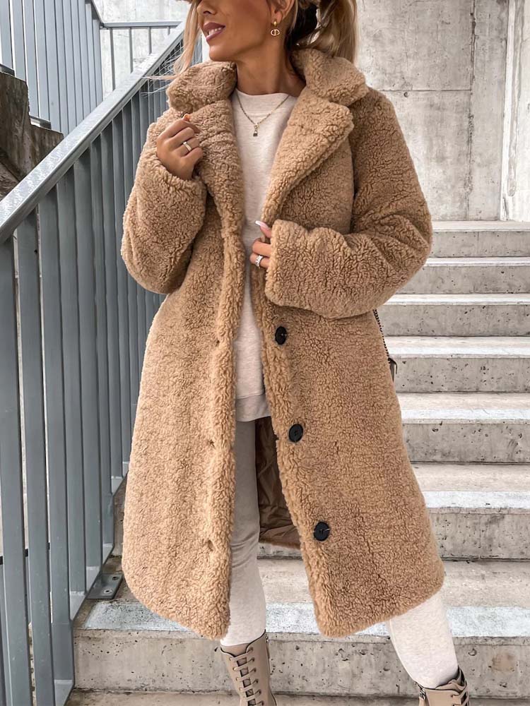 Jennifer Teddy Coat | Warme lange teddy jas is de top trend in 2023-Boetiek Moda