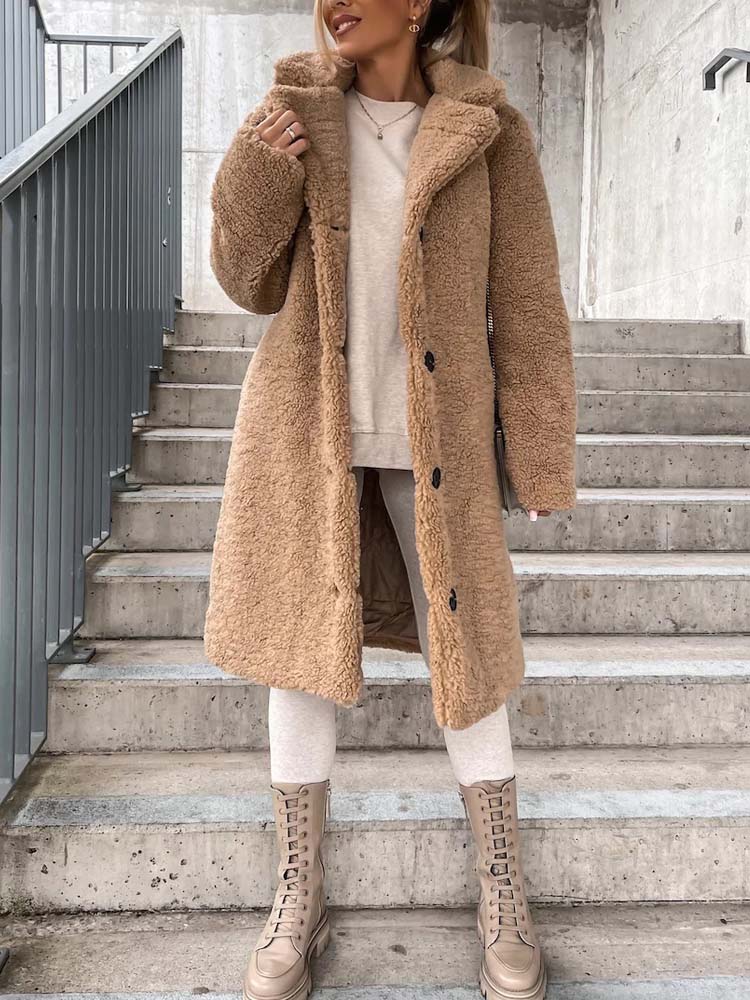 Jennifer Teddy Coat | Warme lange teddy jas is de top trend in 2023-Boetiek Moda